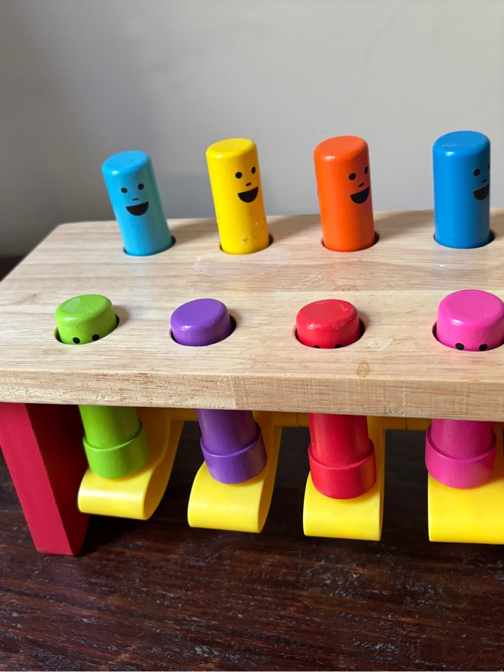 Montessori Wooden Colorful Push Button Toy